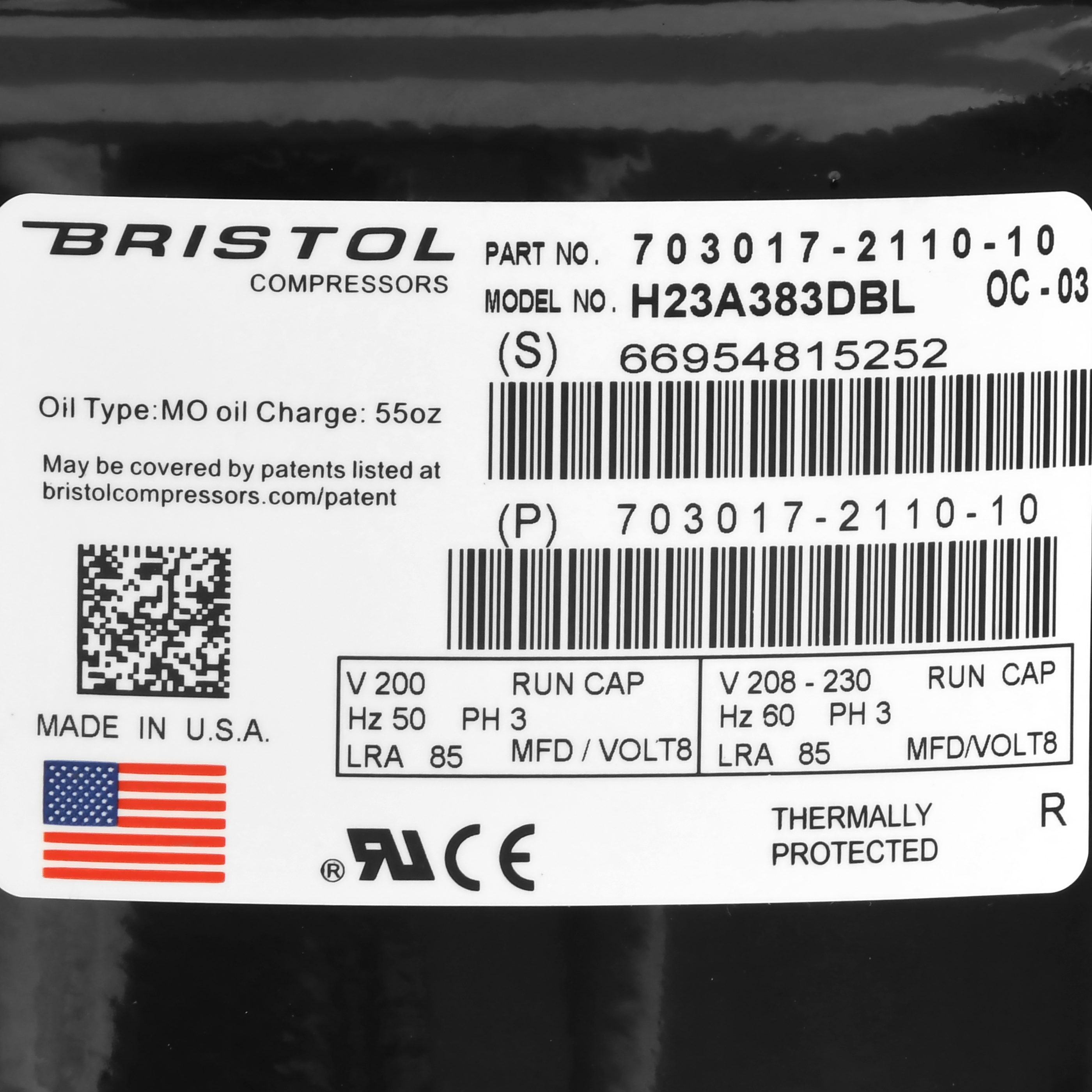 Bristol Compressor H23A383DBL