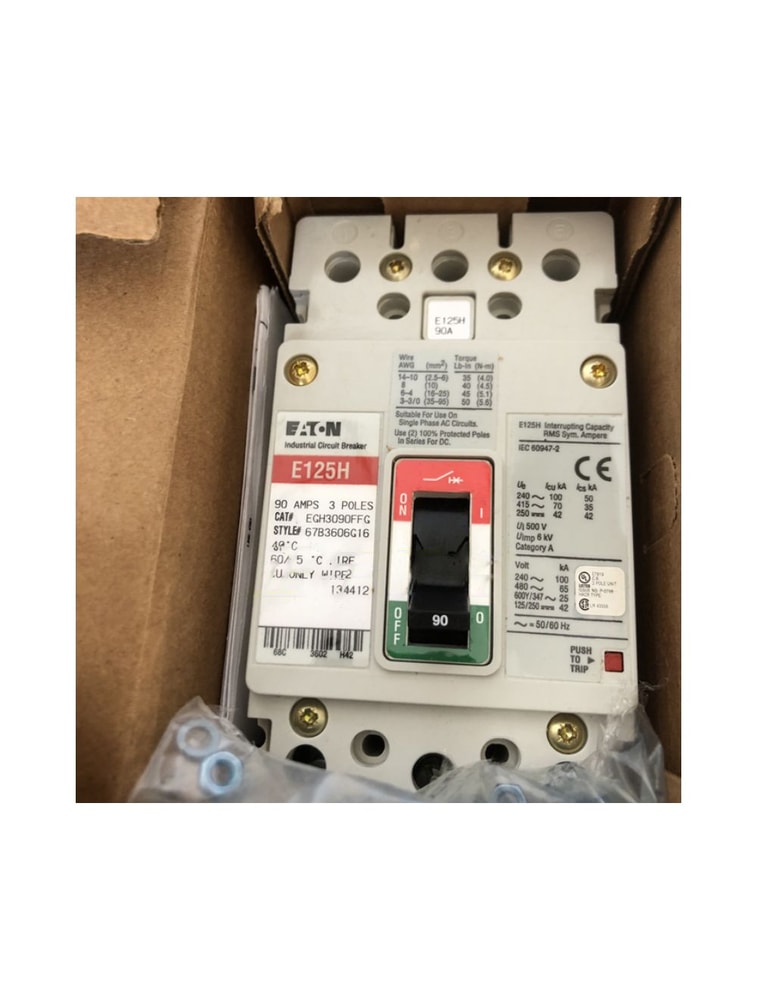 Cutler Hammer Circuit BreakerE125H EGH3090FFG 90A