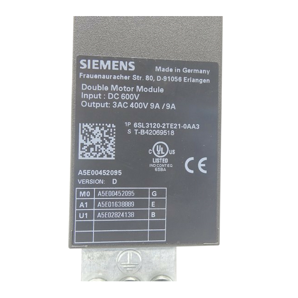 SIEMENS Electric Motor 6SL3120-2TE21-0AA3