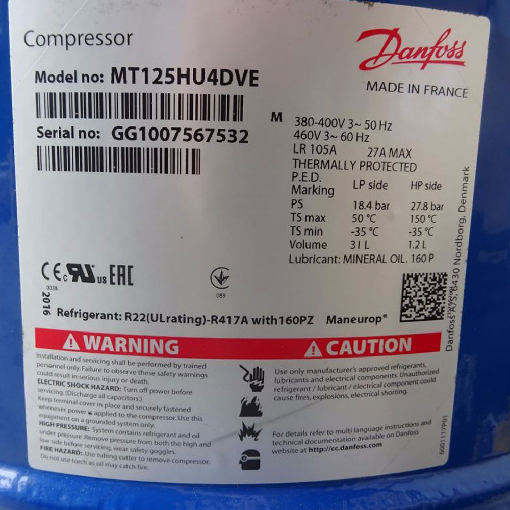 Danfoss Compressor MT125HU4DVE