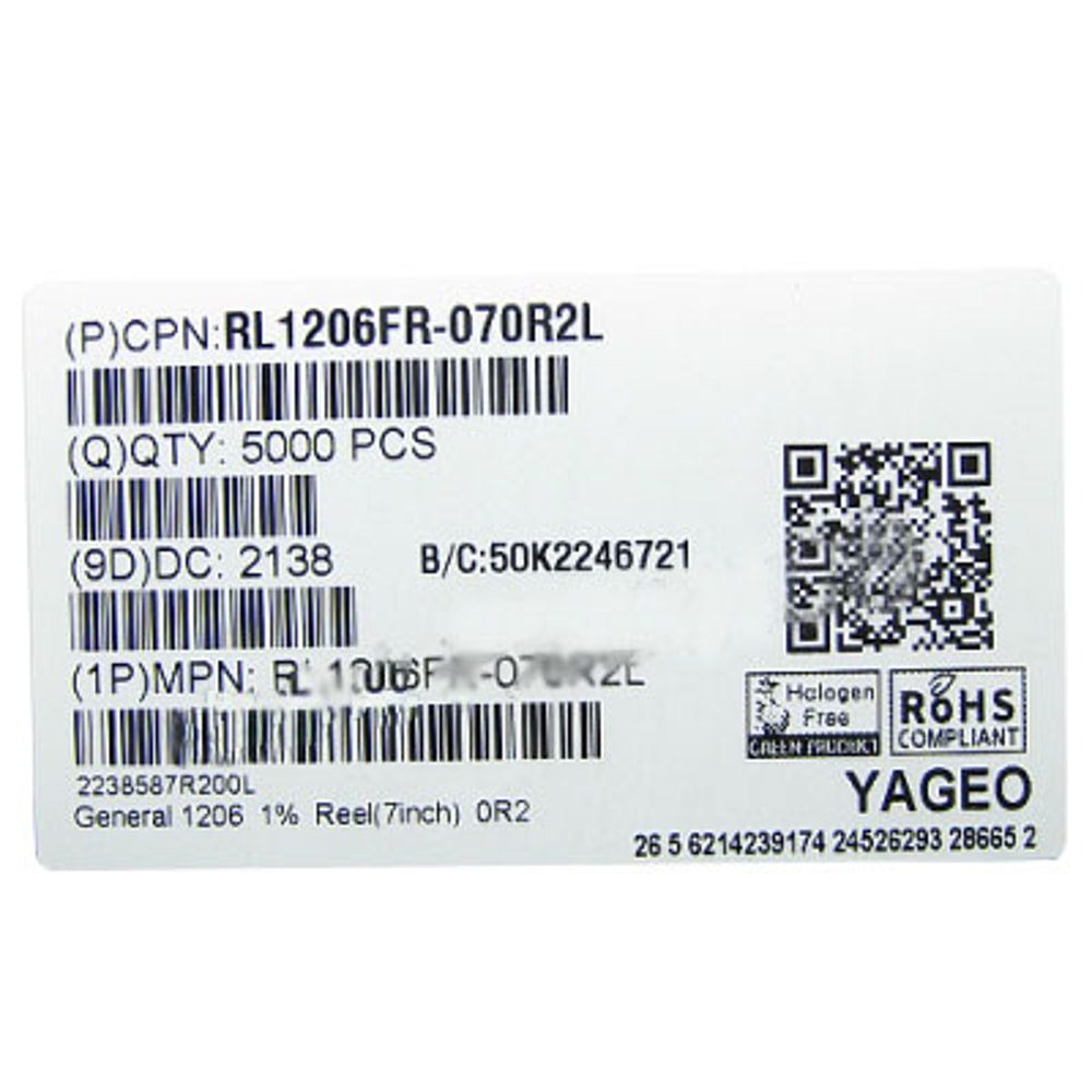 Yageo Resistor RL1206FR-070R2L