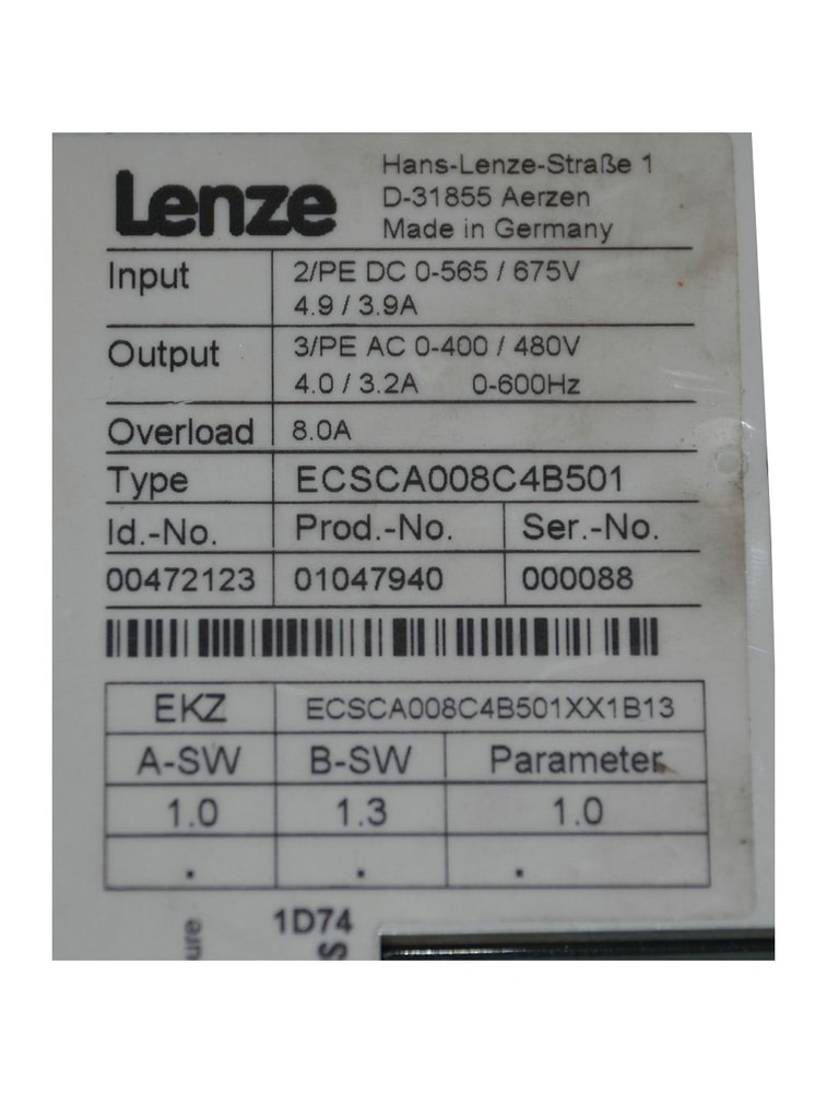 Lenze Servo Drive ECSCA008C4B501