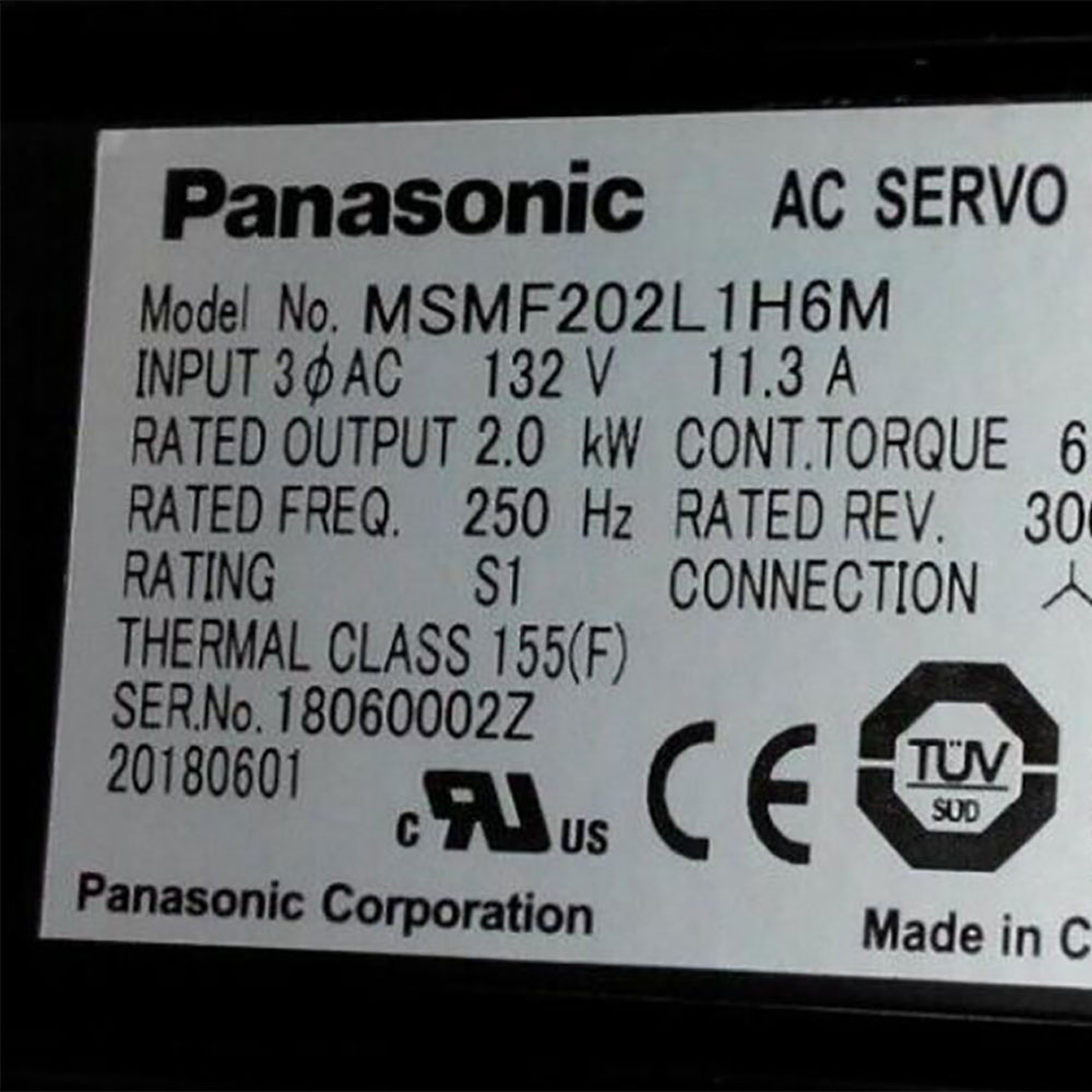 Panasonic Servo Motor MSMF202L1H6M