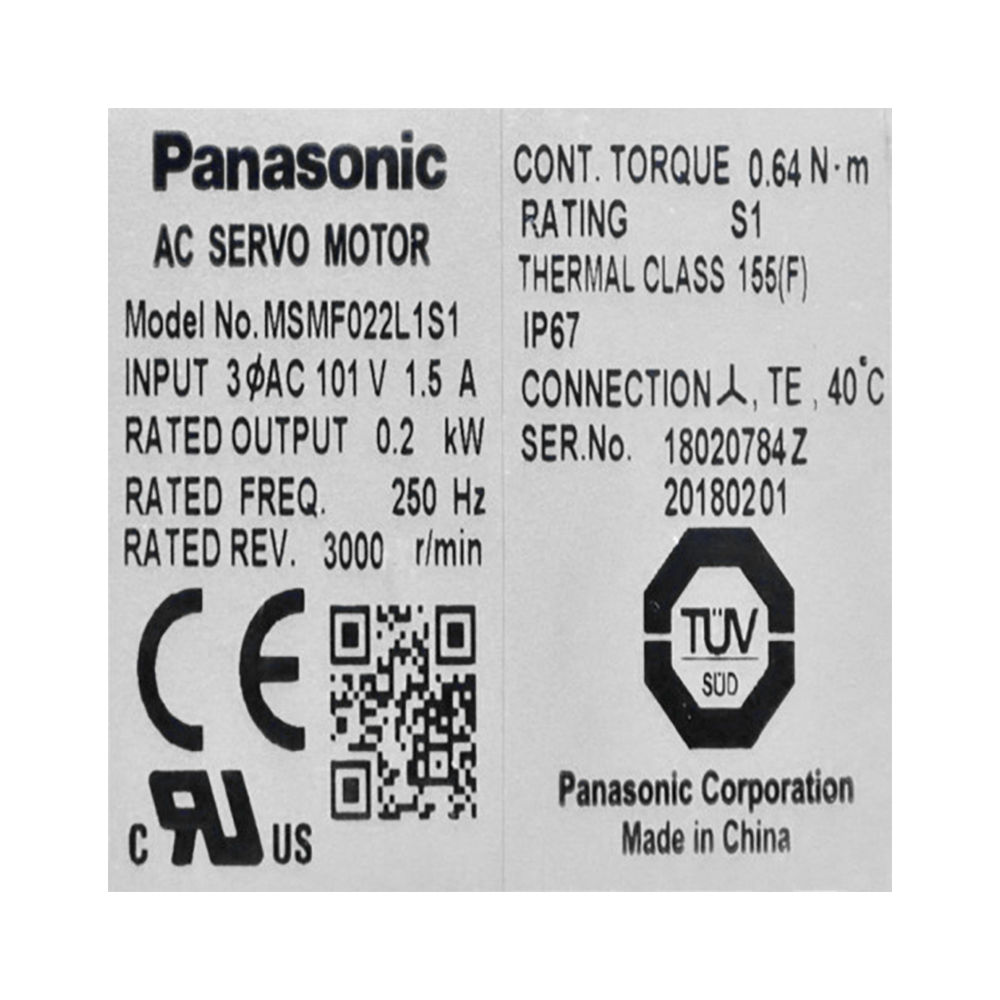Panasonic Servo Motor MSMF022L1S1