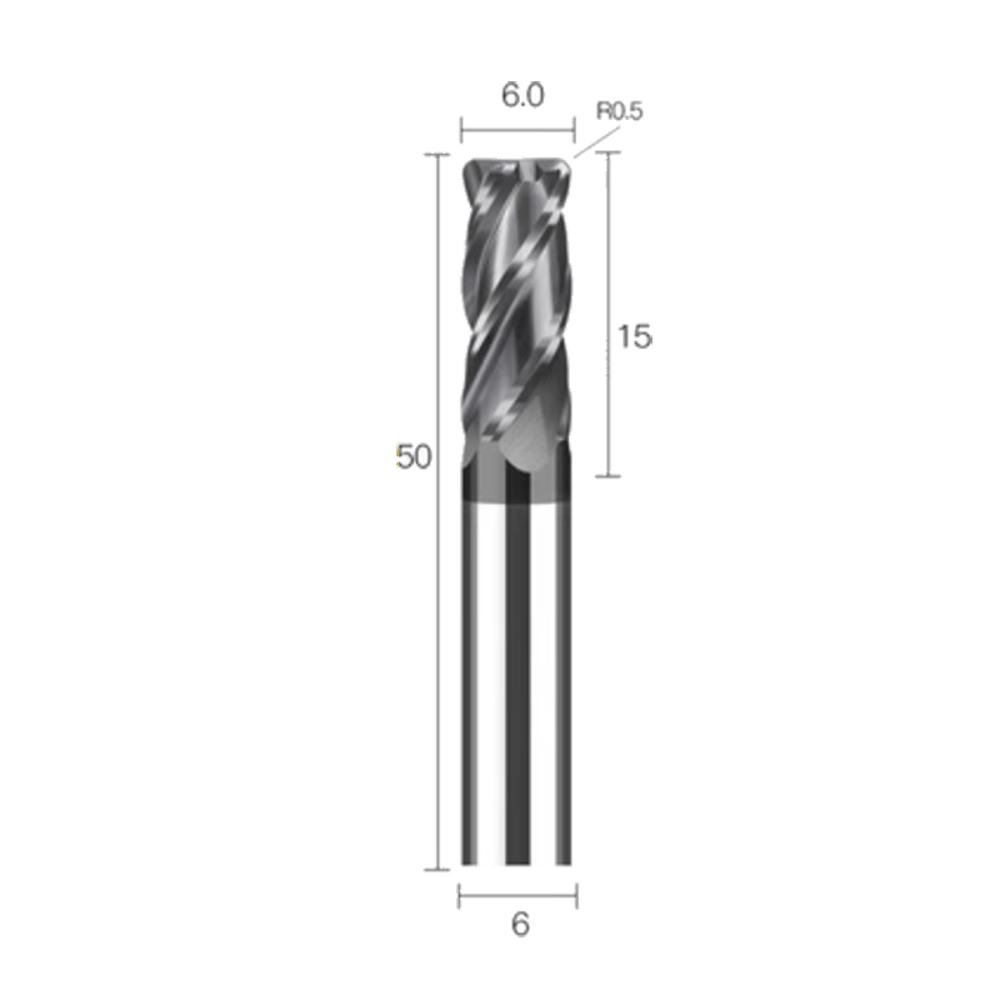 HDK Tool for Metal Cutting S550 6×R0.5×D6×50