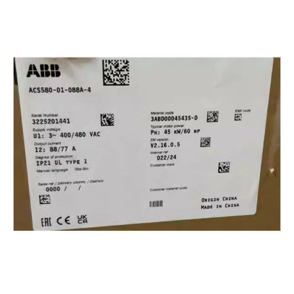 ABB Frequency Converter VFD ACS580-01-088A-4