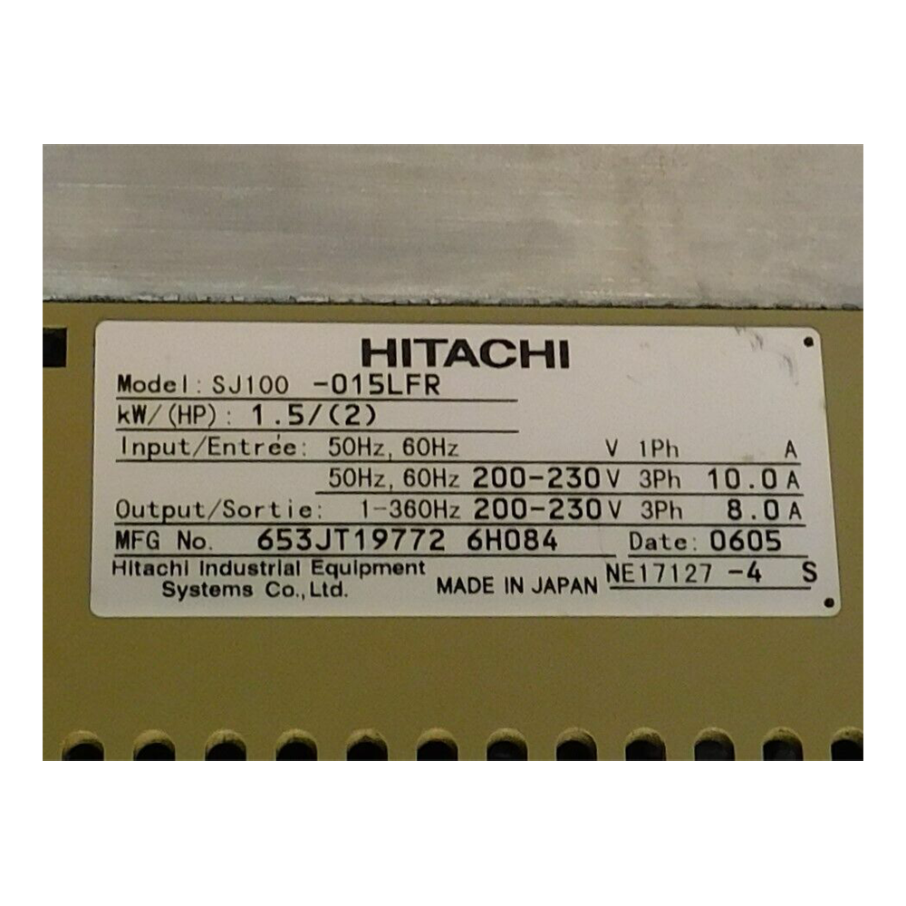 HITACHI VFD Frequency Converter SJ100-015LFR