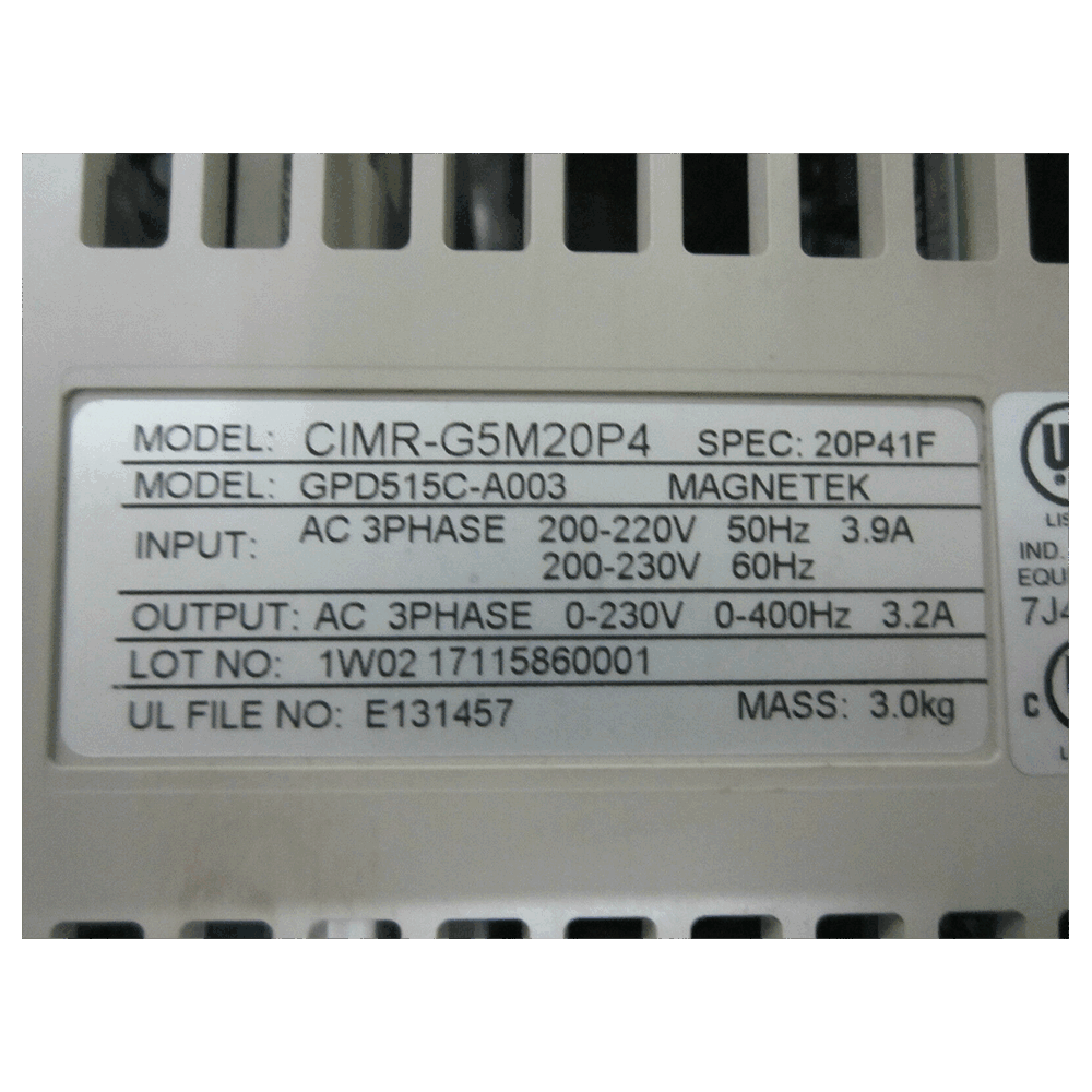 Yaskawa VFD Frequency Converter CIMR-G5M20P4