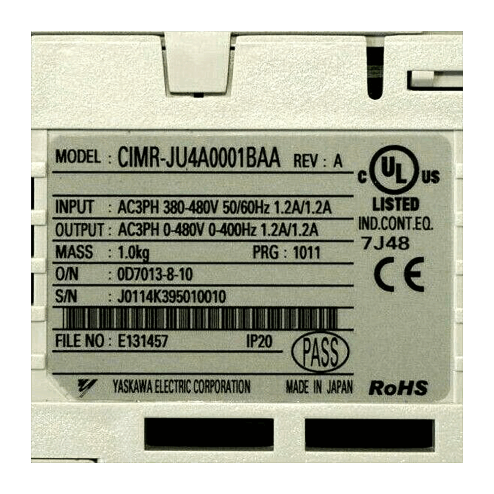 Yaskawa VFD Frequency Converter CIMR-JU4A0001BAA
